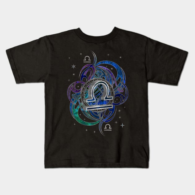 Libra Zodiac Sign Air Element Kids T-Shirt by Nartissima